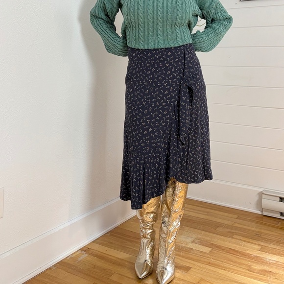 Madewell ruffle wrap midi skirt - Picture 3 of 7